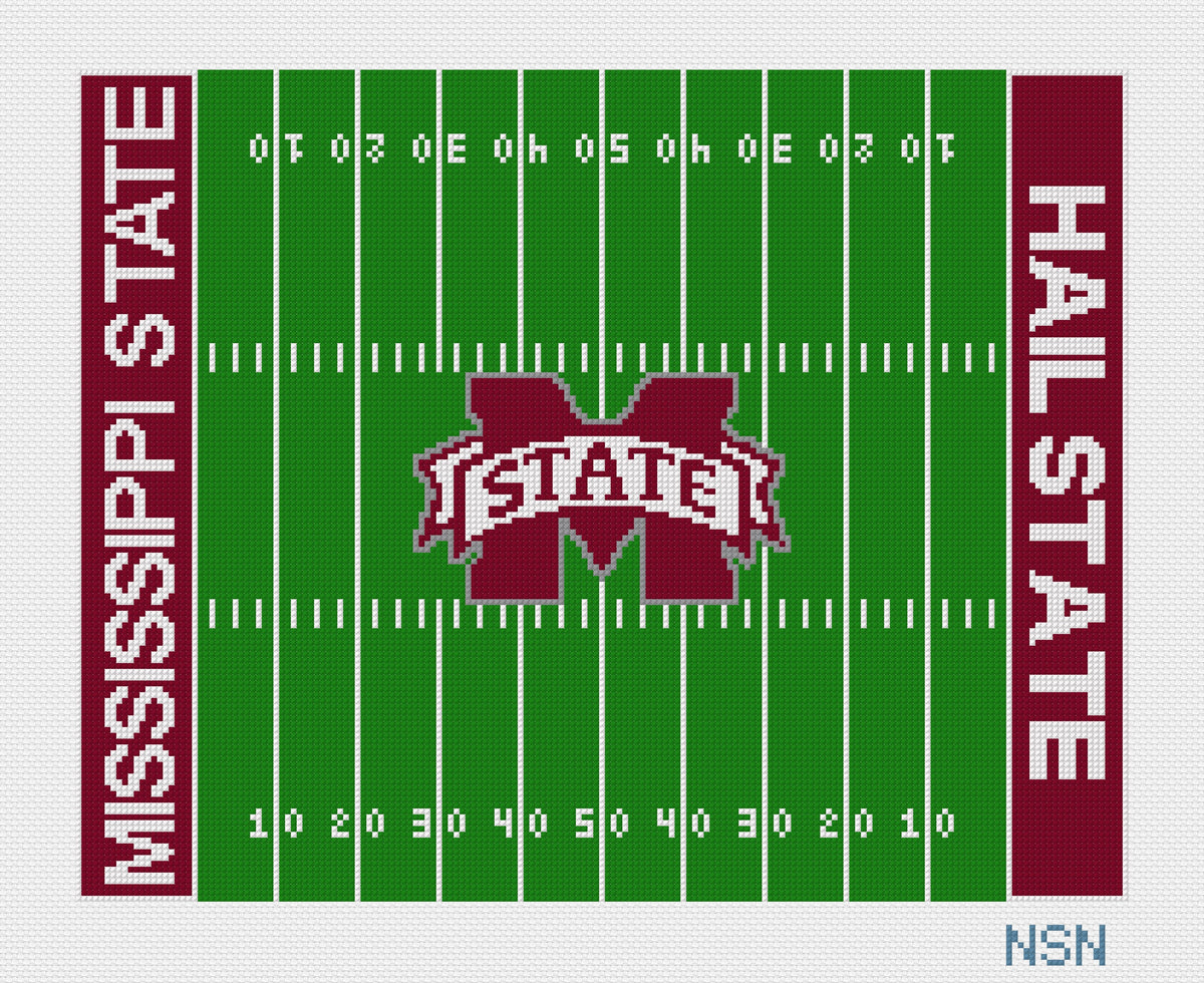 Mississippi State Scott Field stadium pillow needlepoint canvas
