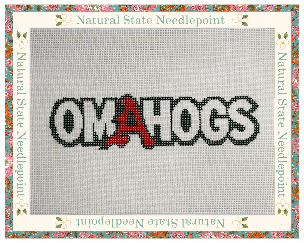 OmaHogs Arkansas Razorback needlepoint canvas