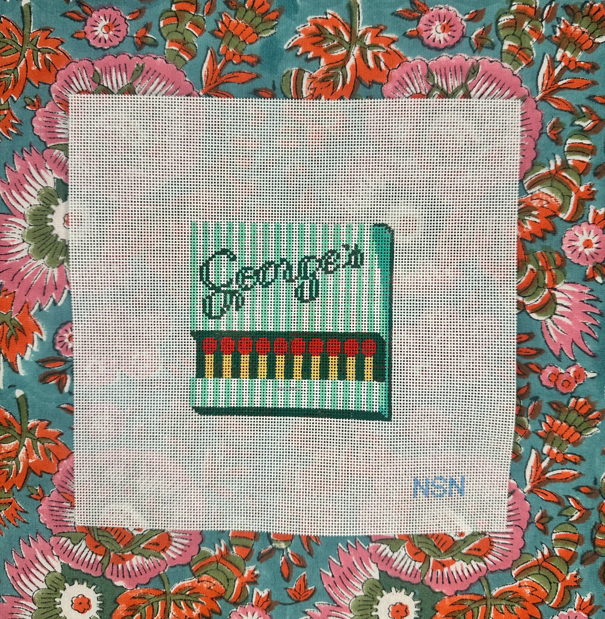George's Little Rock matchbook needlepoint canvas
