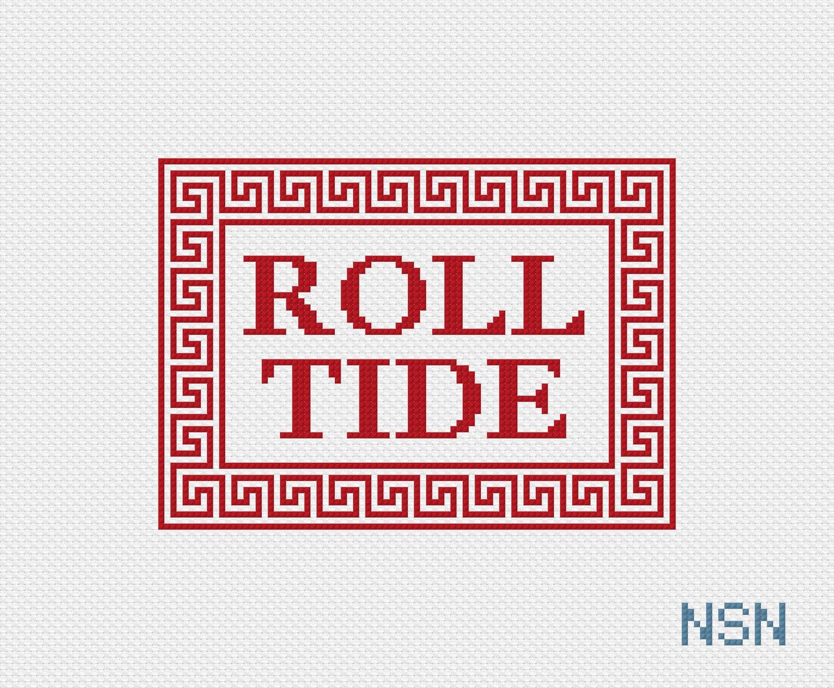 PRESALE: Small Roll Tide Greek Key Rectangle Canvas
