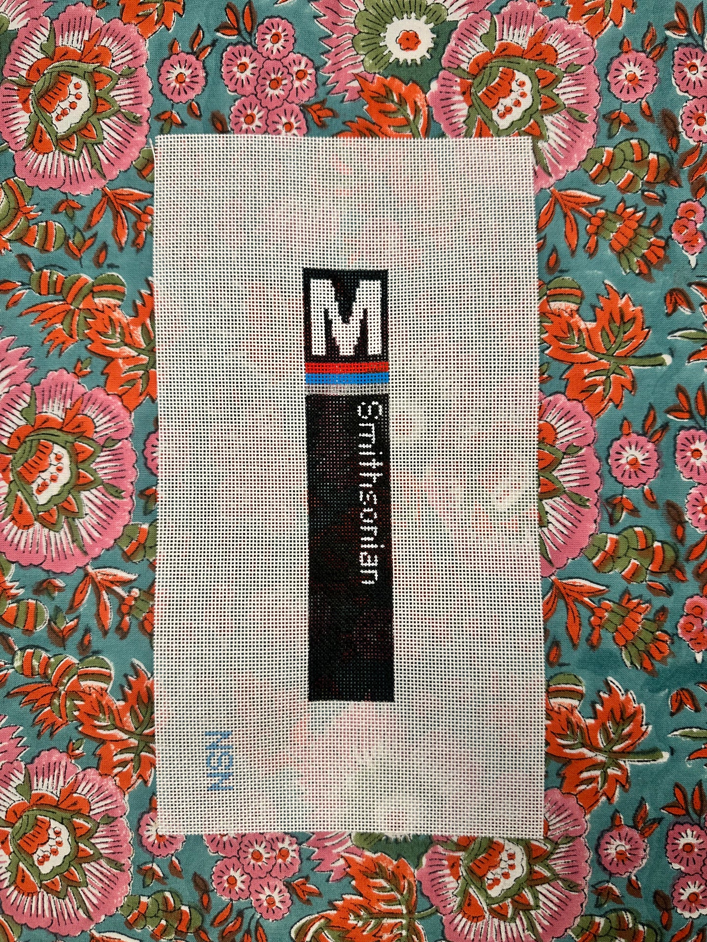 Smithsonian Washington DC Metro station sign needlepoint canvas