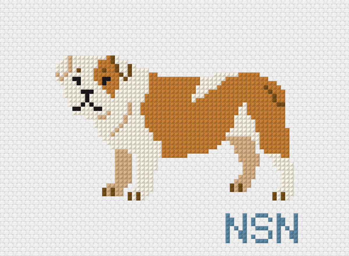 Bulldog needlepoint canvas