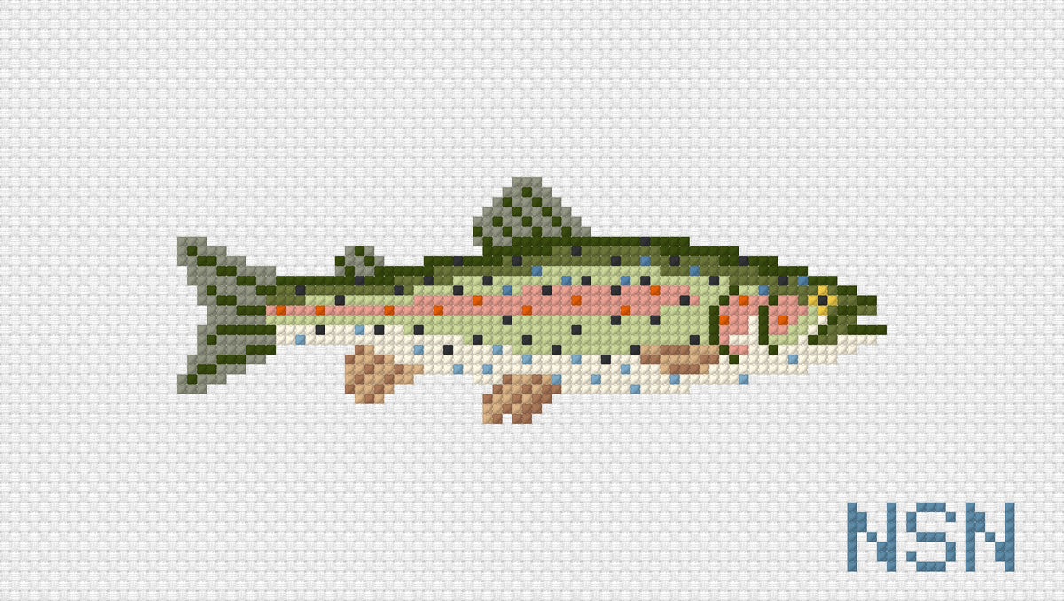 Rainbow trout needlepoint canvas