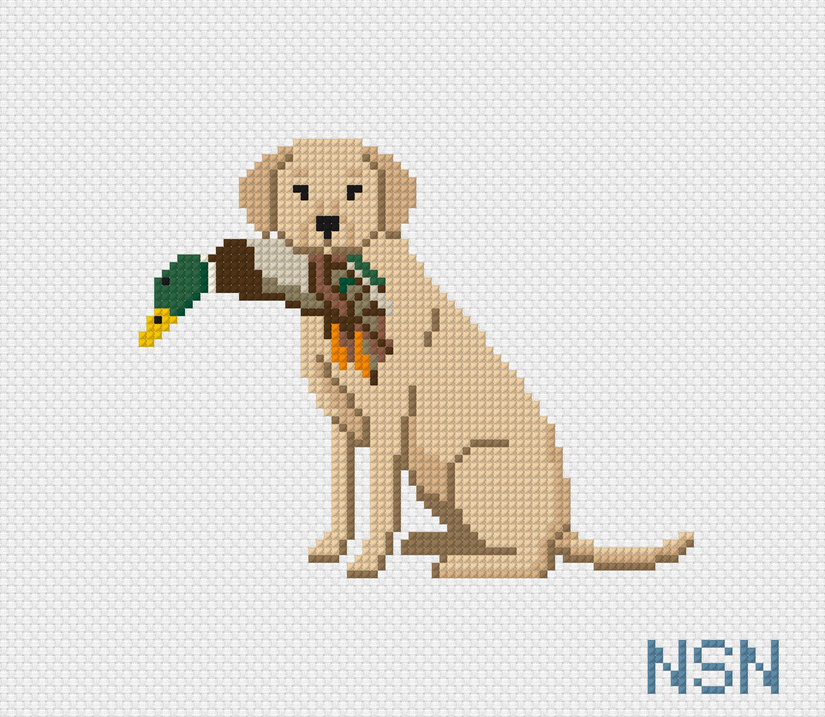 Yellow Labrador duck dog needlepoint canvas