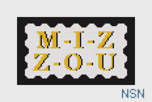 M-I-Z-Z-O-U Purse Insert needlepoint canvas