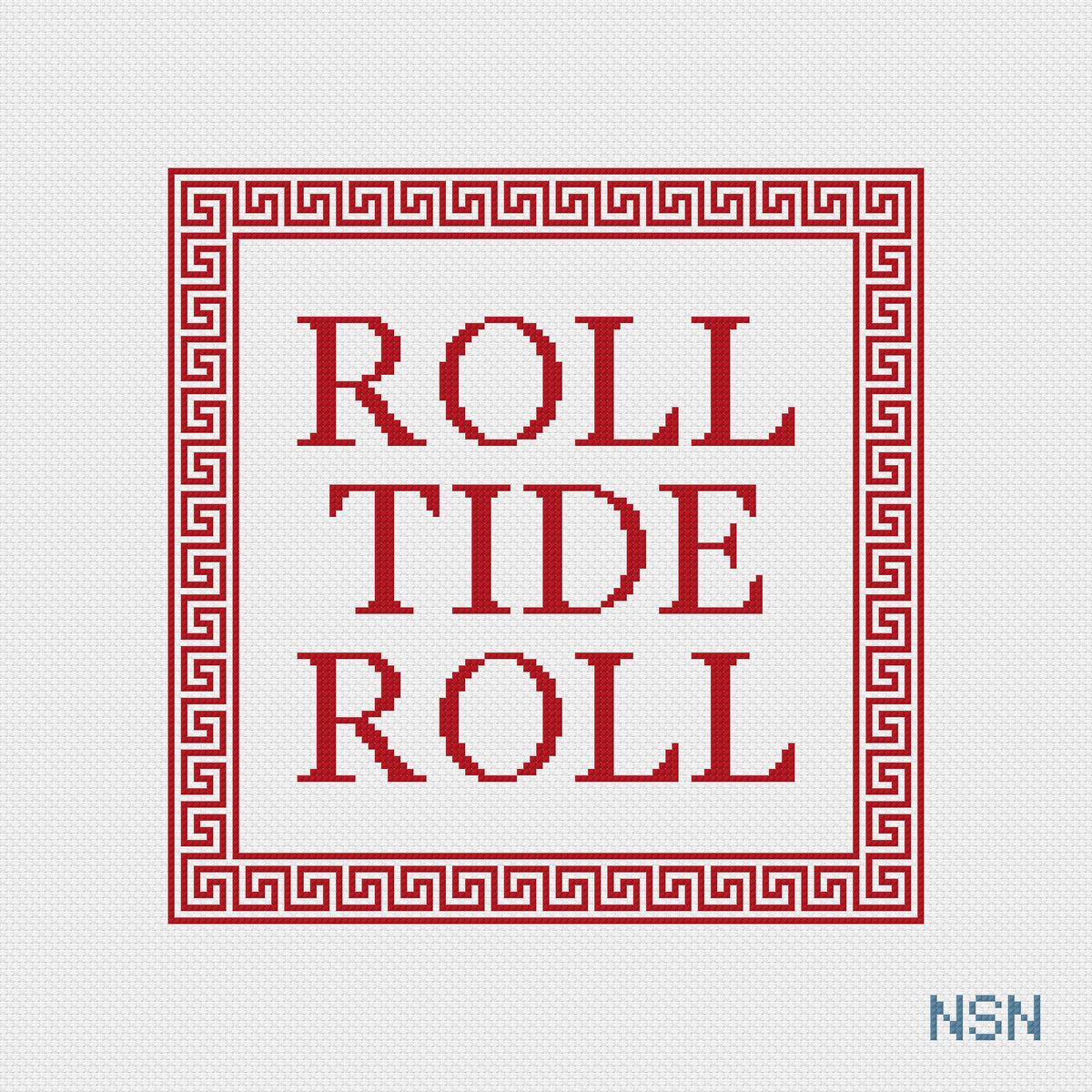 PRESALE: Large Roll Tide Roll Greek Key Canvas