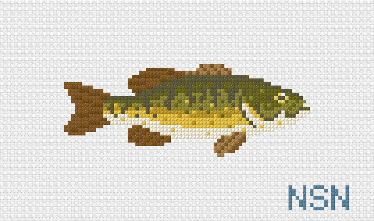 Smallmouth bass needlepoint canvas
