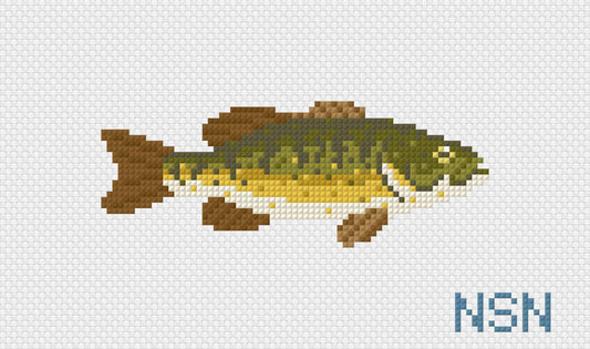 Smallmouth bass needlepoint canvas
