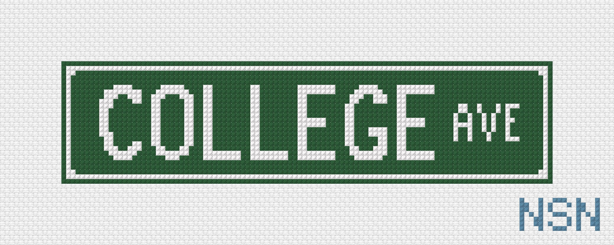 PRESALE: College Ave Street Sign Canvas