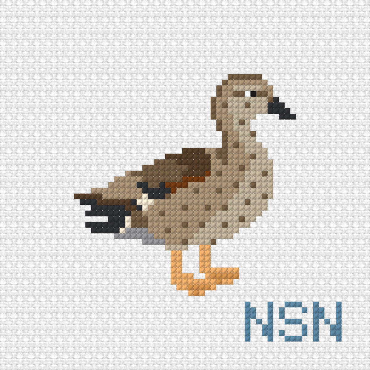 Gadwall Duck needlepoint canvas