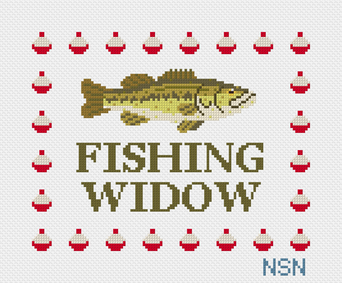 Fishing Widow needlepoint canvas