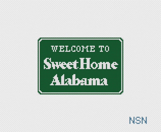 Welcome To Sweet Home Alabama Sign needlepoint canvas