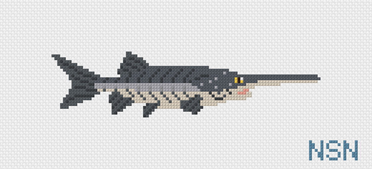Paddlefish needlepoint canvas