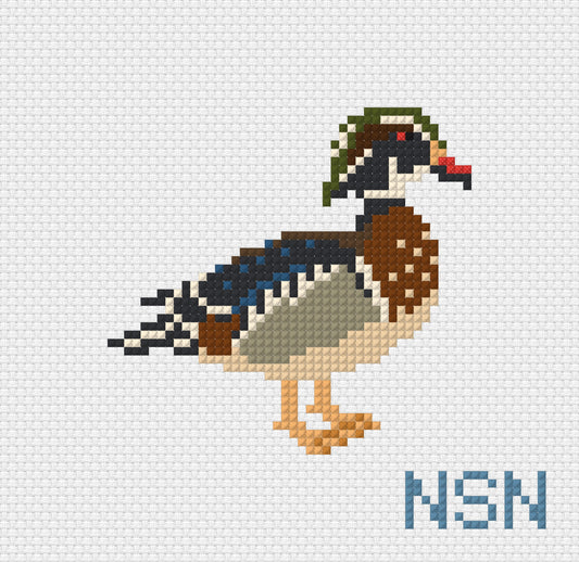 Wood Duck needlepoint canvas