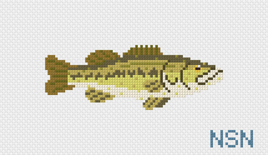 Largemouth bass needlepoint canvas