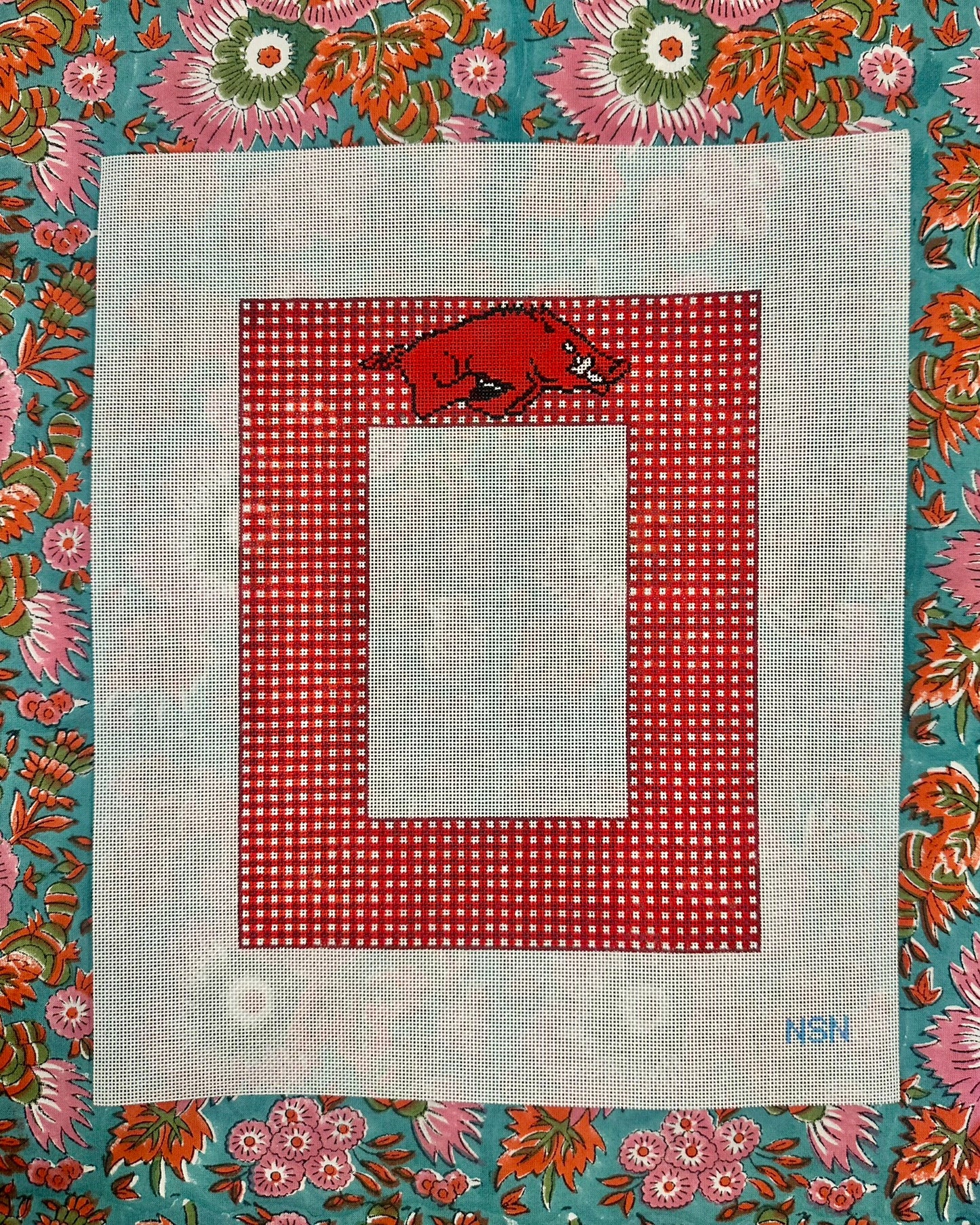 Razorback Gingham Picture Frame