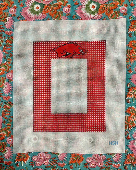 Razorback Gingham Picture Frame