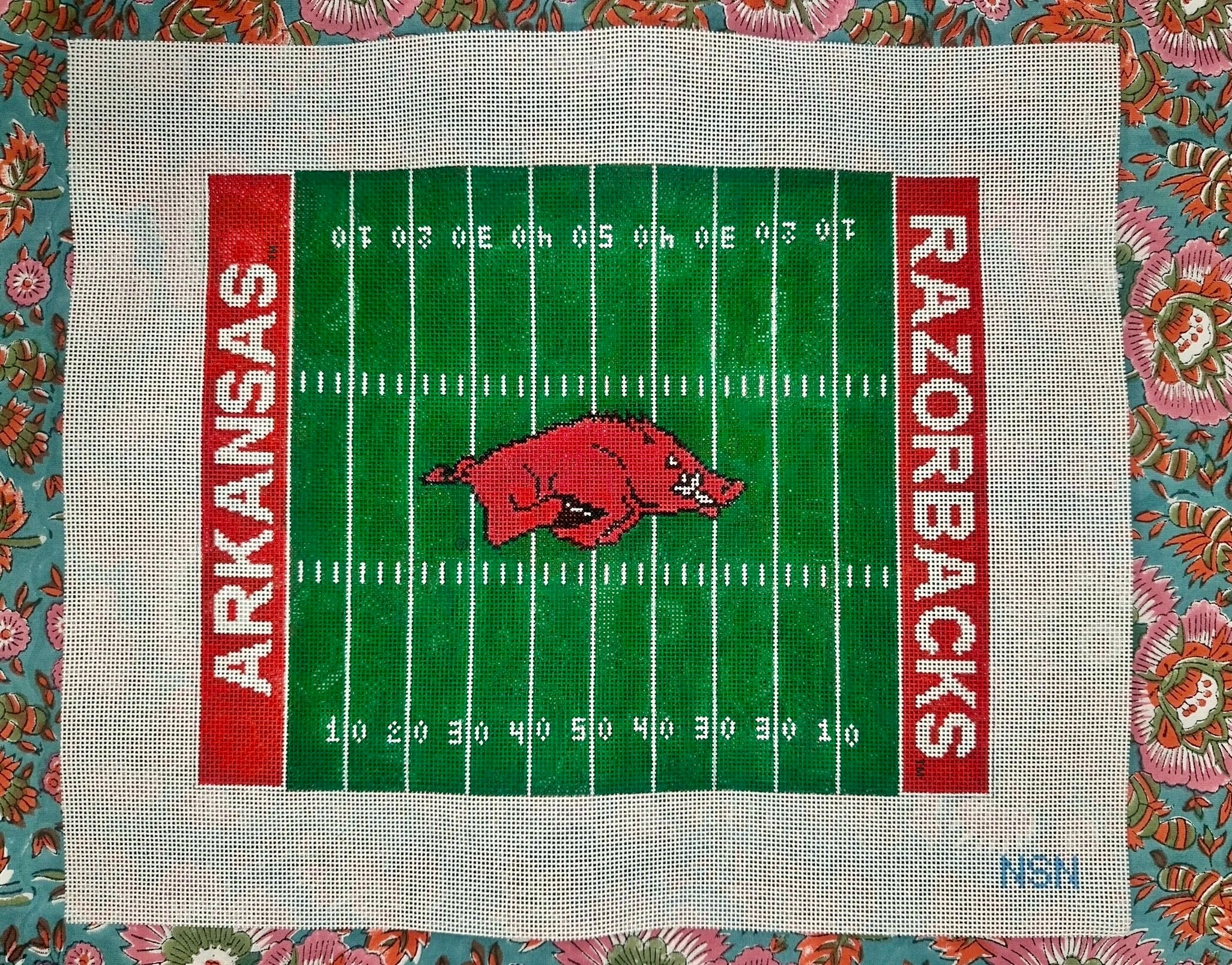 Razorback Field 11x14 Tray Insert – Natural State Needlepoint