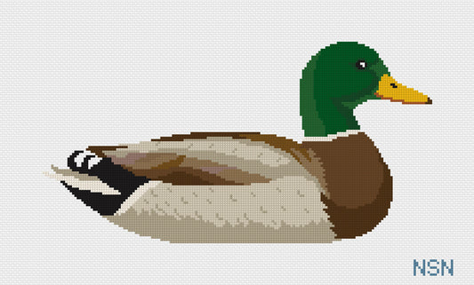 Large mallard duck needlepoint canvas