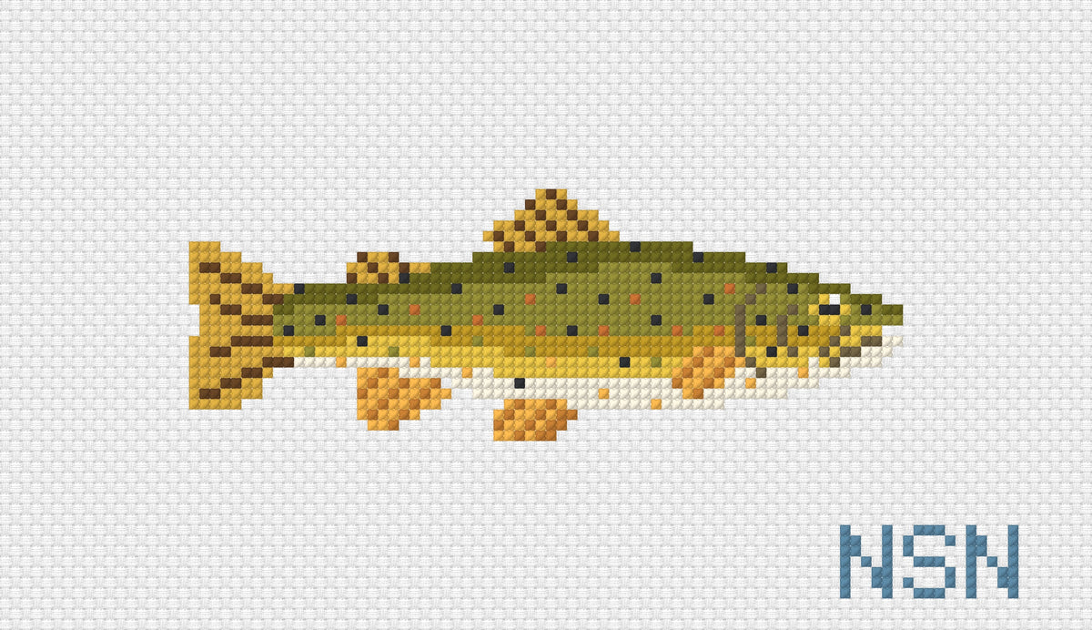 Brown trout needlepoint canvas