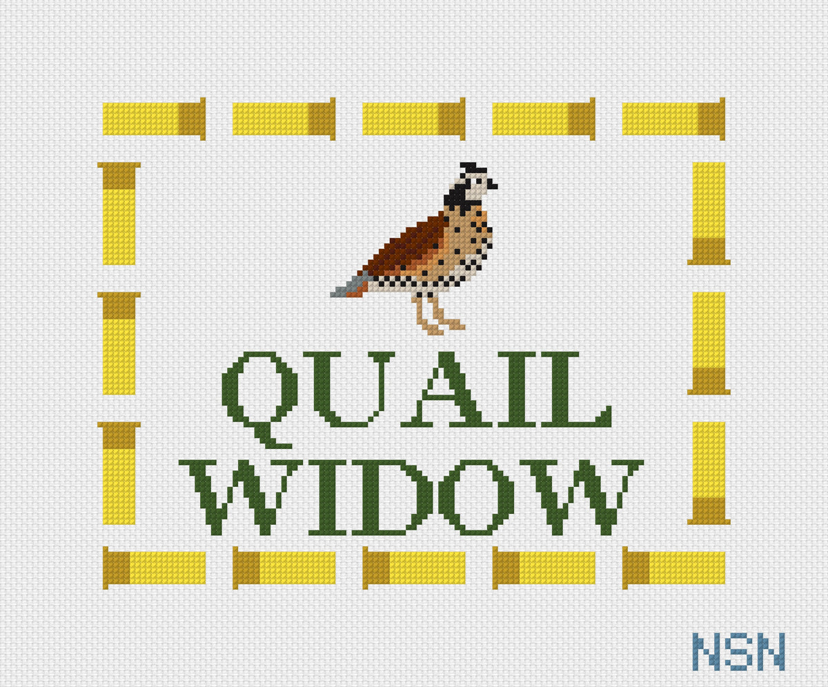 Quail hunting widow needlepoint canvas